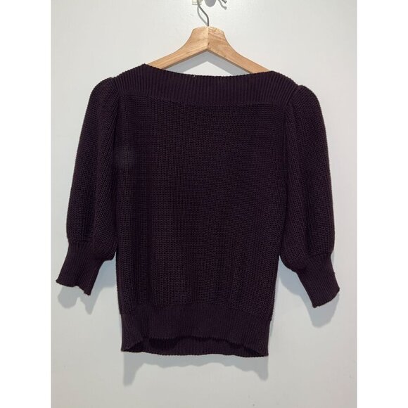 Autumn Cashmere  Shaker Puff Sleeve Copped Sweater Womens Small - Picture 4 of 8